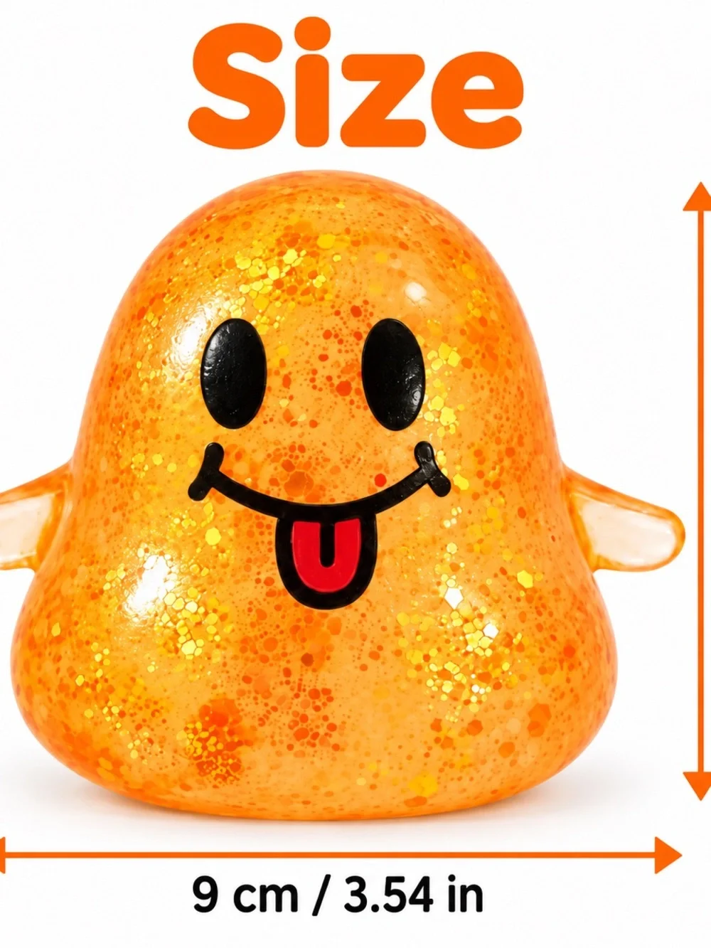 Glitter Orange Halloween Ghost Squeeze Toy - Cute Party Favor